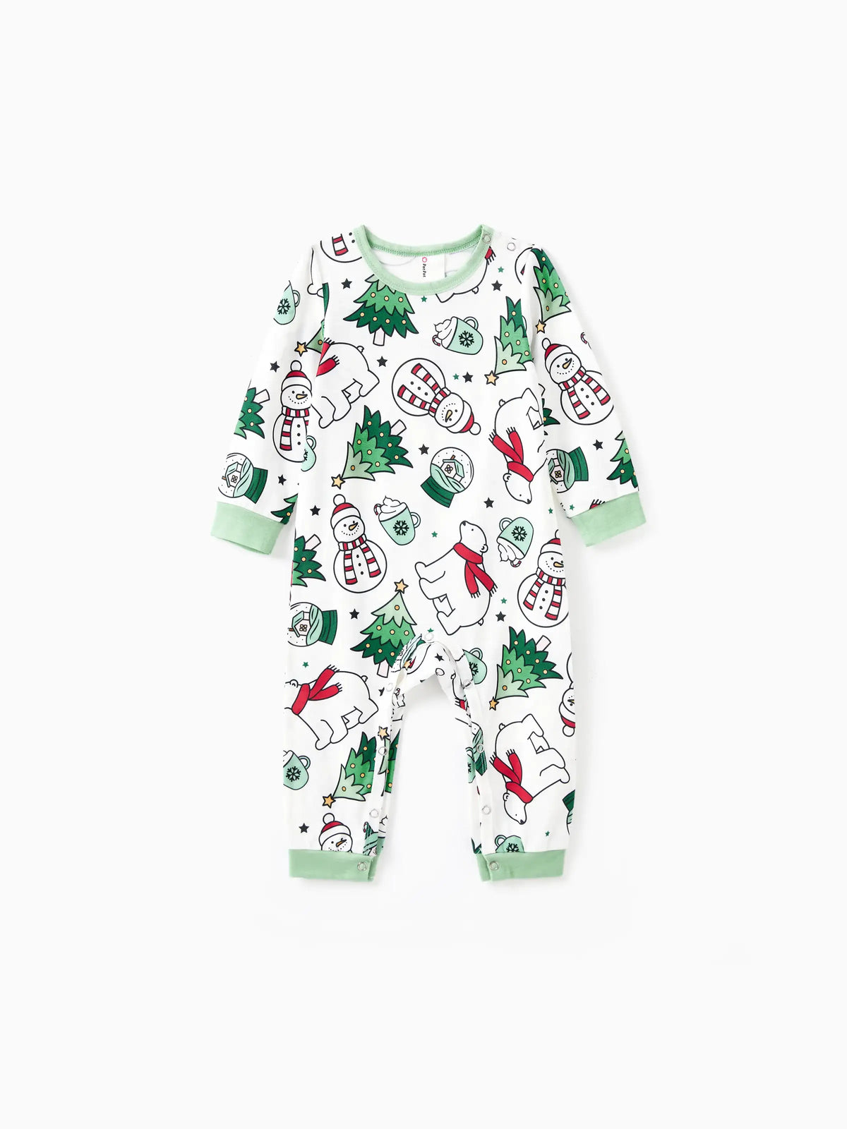 Christmas Family Matching Long Sleeves Very Merry Green Tops Allover Pattern Pants Pajamas Sets with Christmas Socks