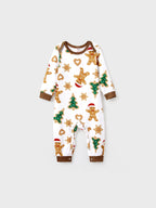 Family Matching Christmas Pajamas Gingerbread & Christmas Tree Brown