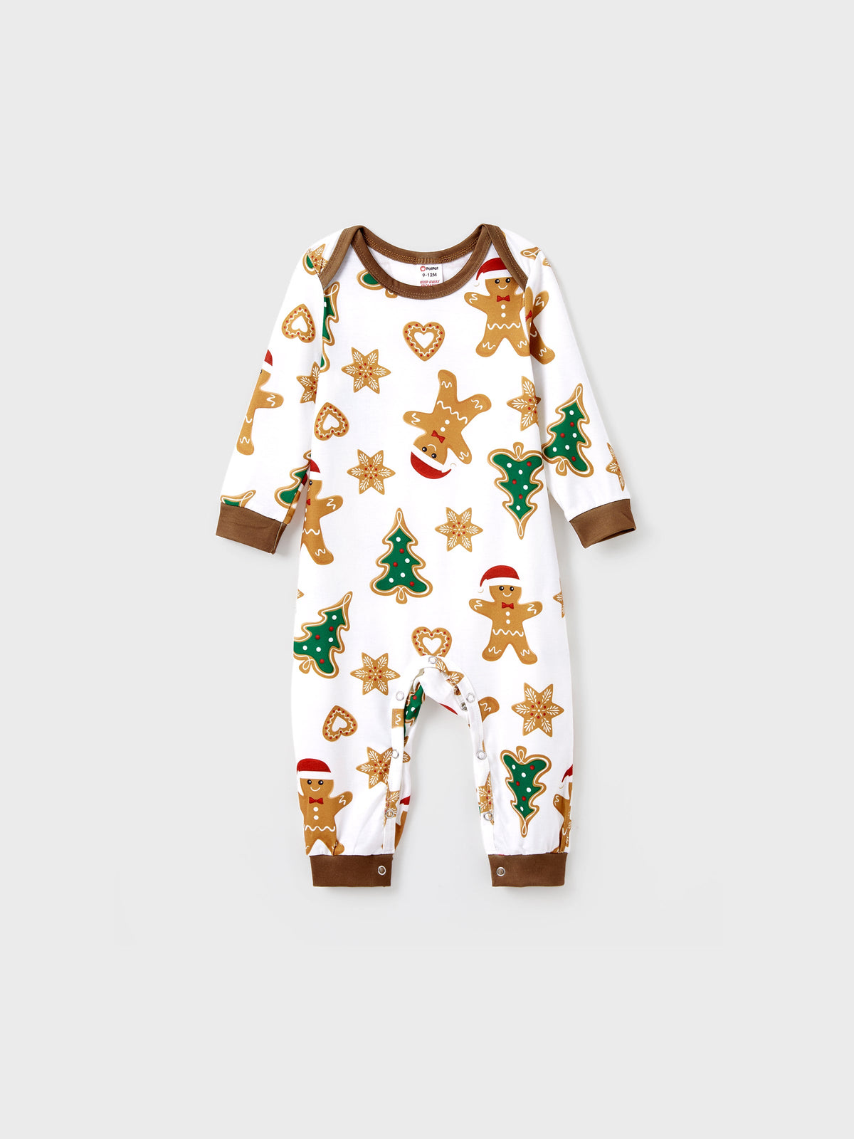 Family Matching Christmas Pajamas Gingerbread & Christmas Tree Brown