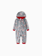 Onesies Pajamas Matching Christmas Outfits Candy Cane Pattern (Glow in the Dark) with Christmas Socks Black