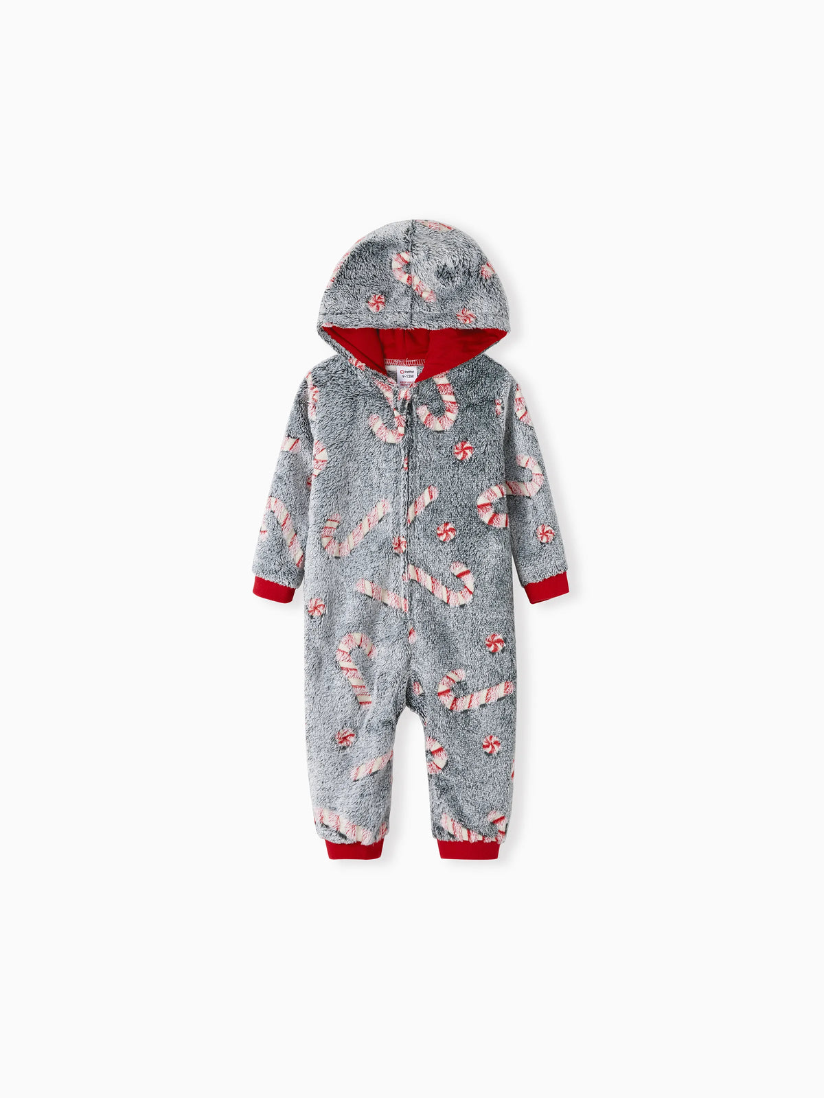 Onesies Pajamas Matching Christmas Outfits Candy Cane Pattern (Glow in the Dark) with Christmas Socks Black