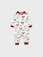 Christmas Matching Family Pajamas Set Gnome Print White PJS with Christmas Socks White