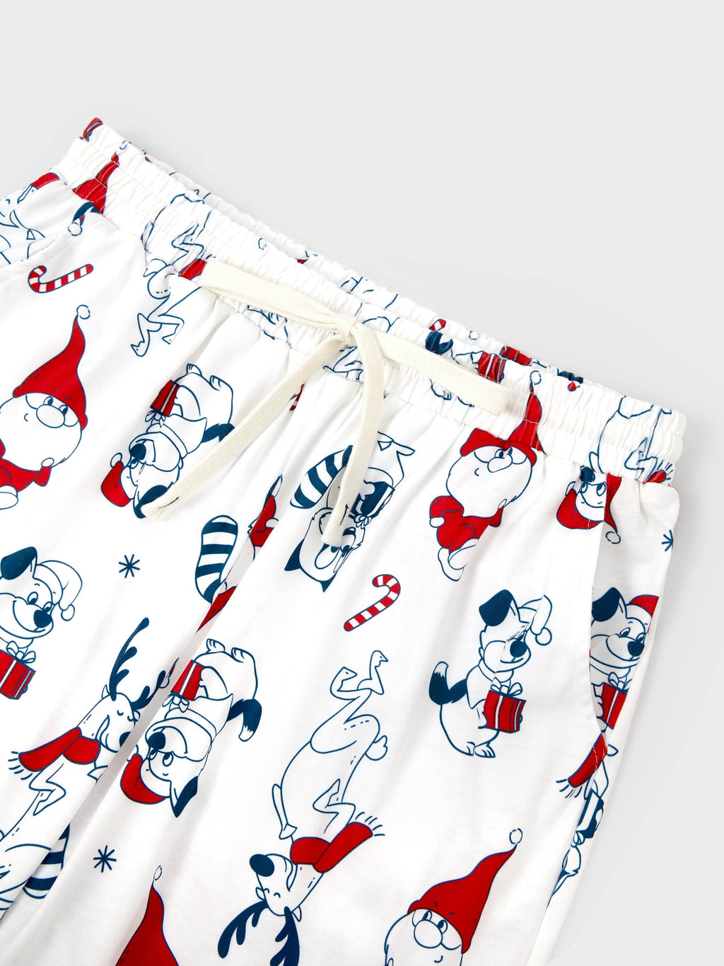 Family Matching Christmas Pajamas Gnome Print White