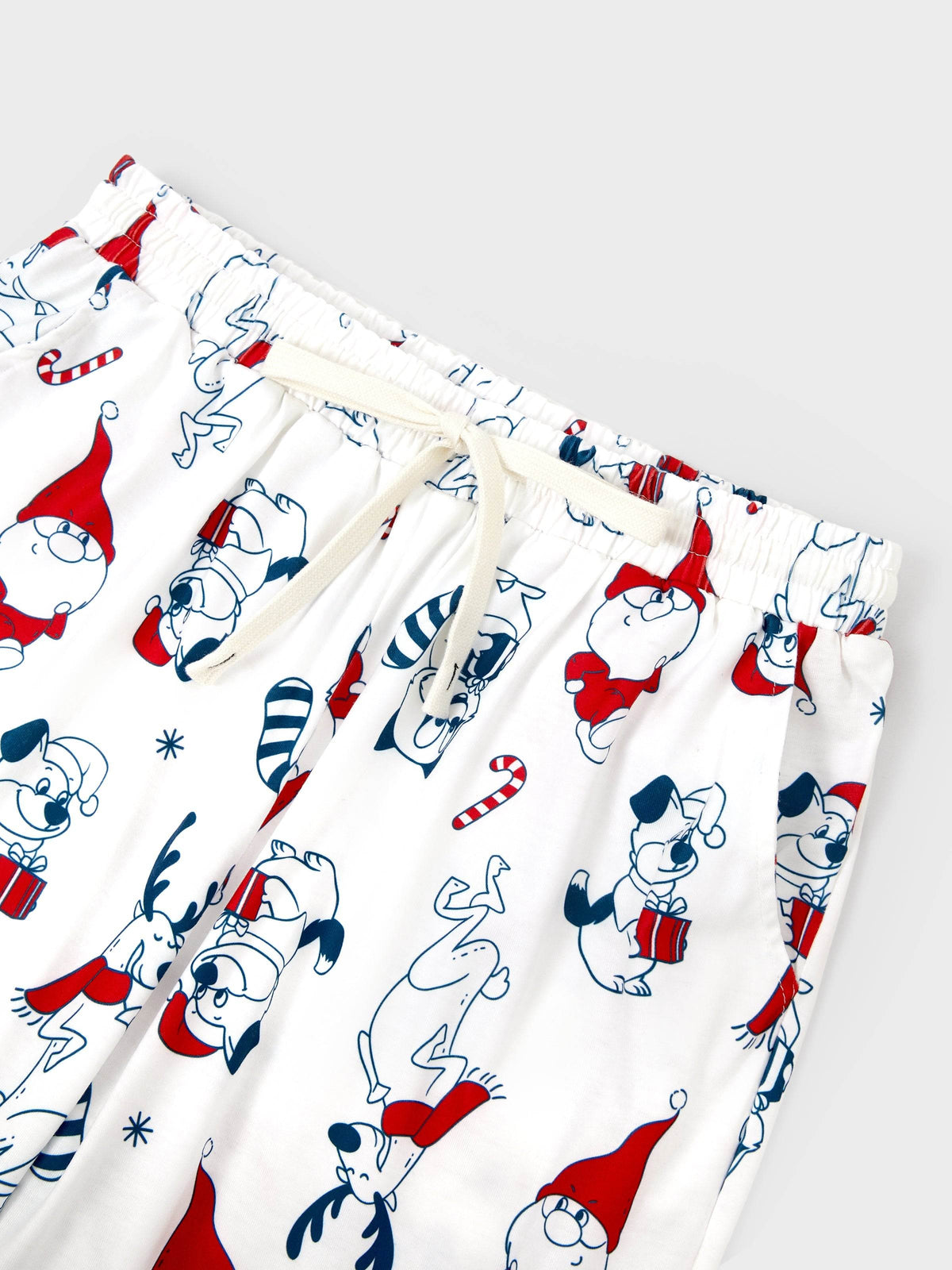 Family Matching Christmas Pajamas Gnome Print White