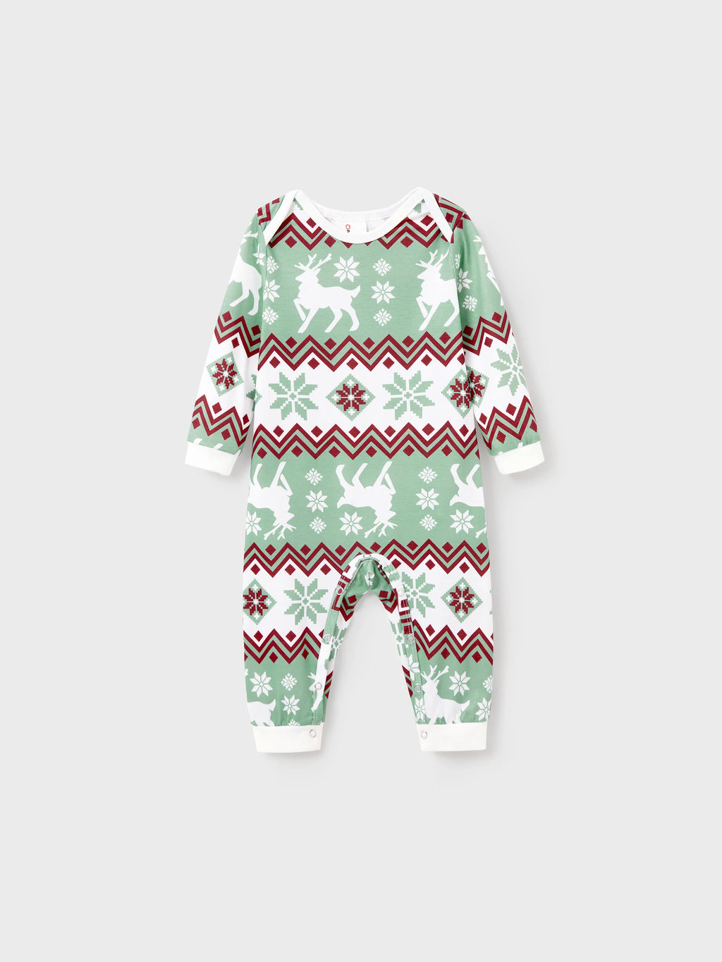 Christmas Matching Family Pajamas Set Christmas Spirit and Snowflake Print PJS with Christmas Socks Pale Green