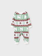 Christmas Matching Family Pajamas Set Christmas Spirit and Snowflake Print PJS with Christmas Socks Pale Green