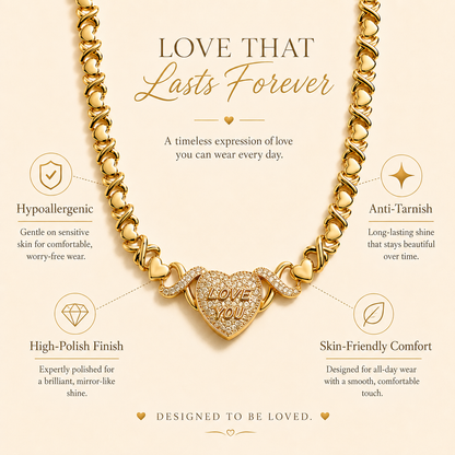Baokang Love You Heart Pendant Necklace