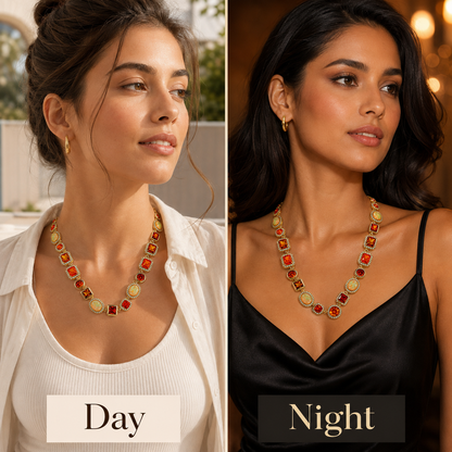 Baokang Sunset Glow Gemstone Necklace