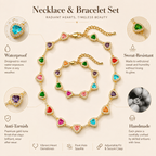 Set di Collana con Gemme Cuore Colorate Baokang