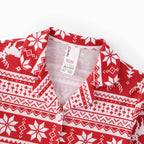 Christmas Matching Family Collared Pajamas Fair Isle Print Red