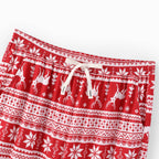 Christmas Matching Family Collared Pajamas Fair Isle Print Red