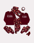 Family Matching Christmas Pajamas Festive Dog Print Red