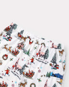 Family Matching Christmas Pajamas Christmas Village Print White