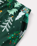 Christmas Matching Family Pajamas Xmas Tree Print Dark Green