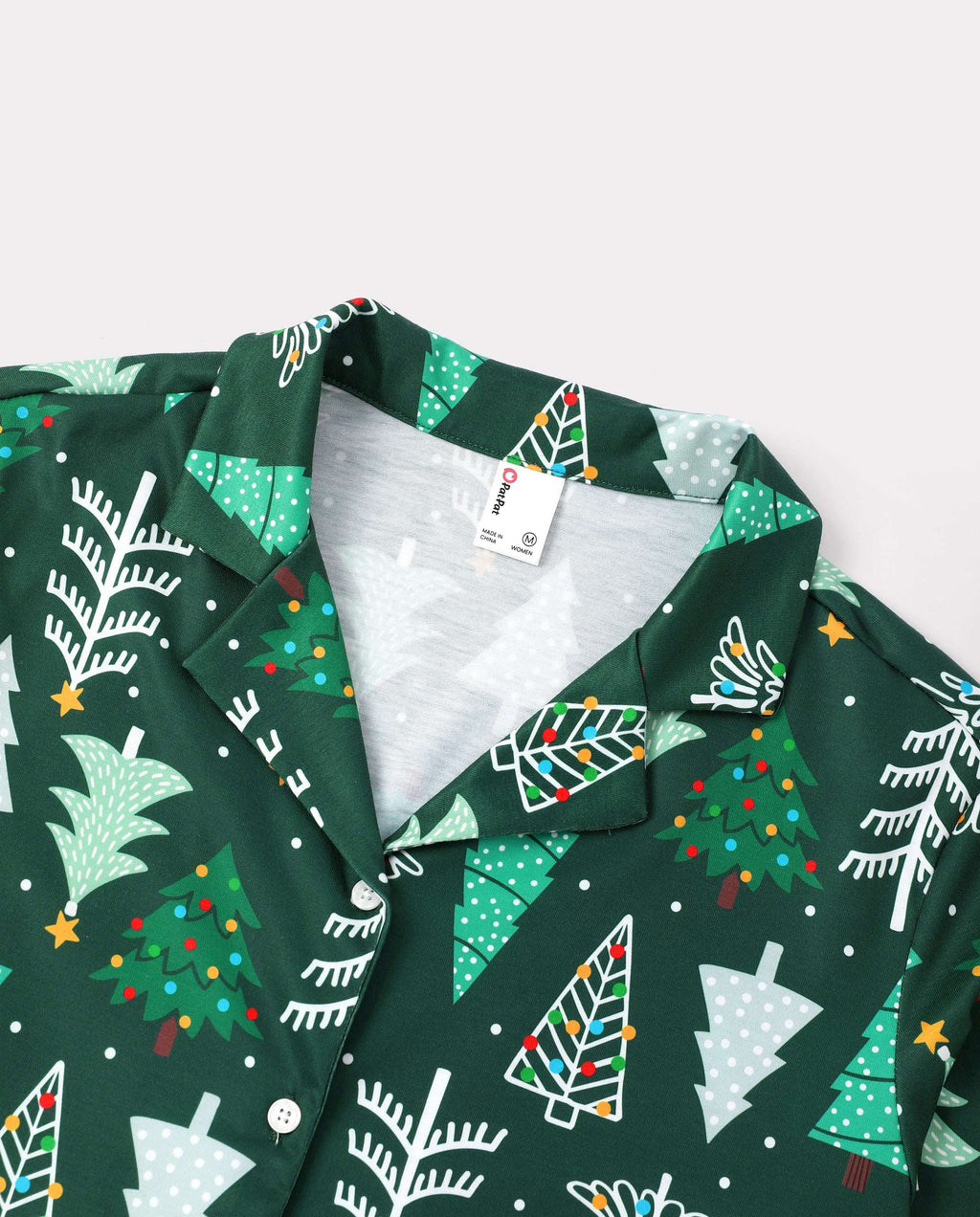 Family Matching Christmas Pajamas Christmas Tree Print Dark Green