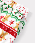 Matching Family Christmas Pajamas Gingerbread Print Green