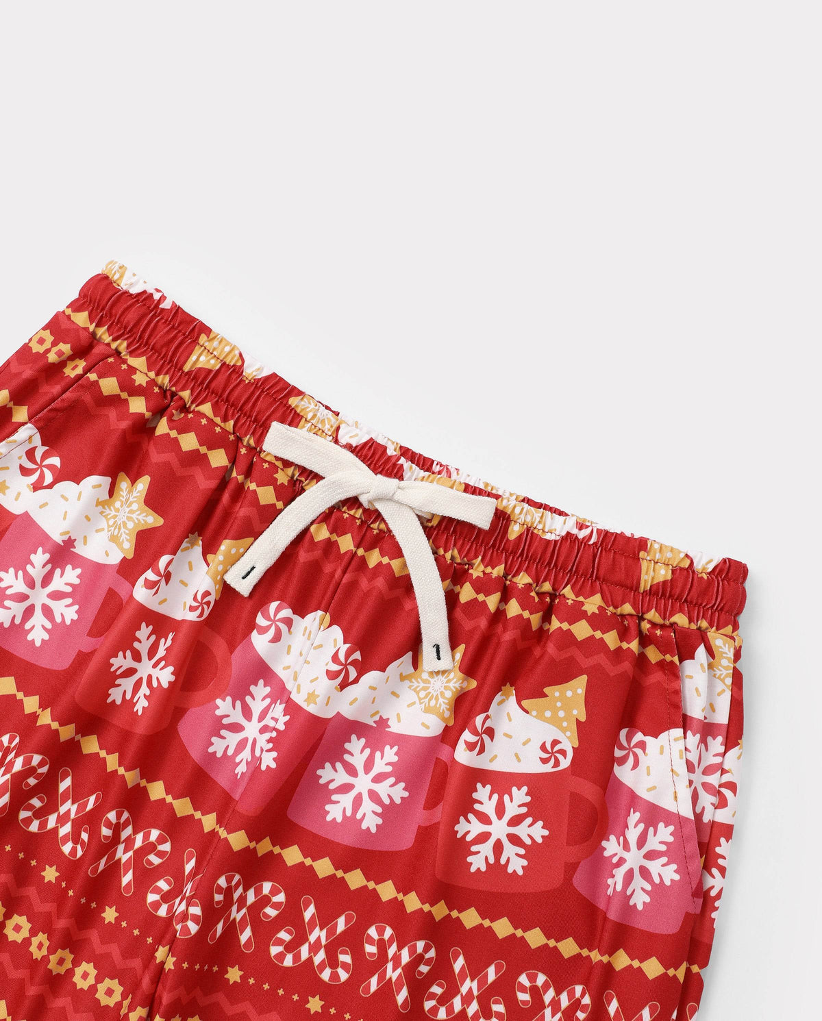 Family Matching Christmas Pajamas Fair Isle & Mug Print Red