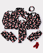 Matching Family Christmas Pajamas Snowman Print Black