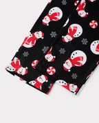 Matching Family Christmas Pajamas Snowman Print Black