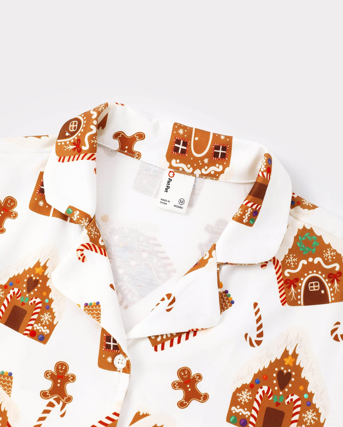 Matching Family Christmas Pajamas Gingerbread House Print Brown
