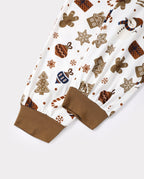 Matching Family Christmas Pajamas Gingerbread & Christmas Tree Print