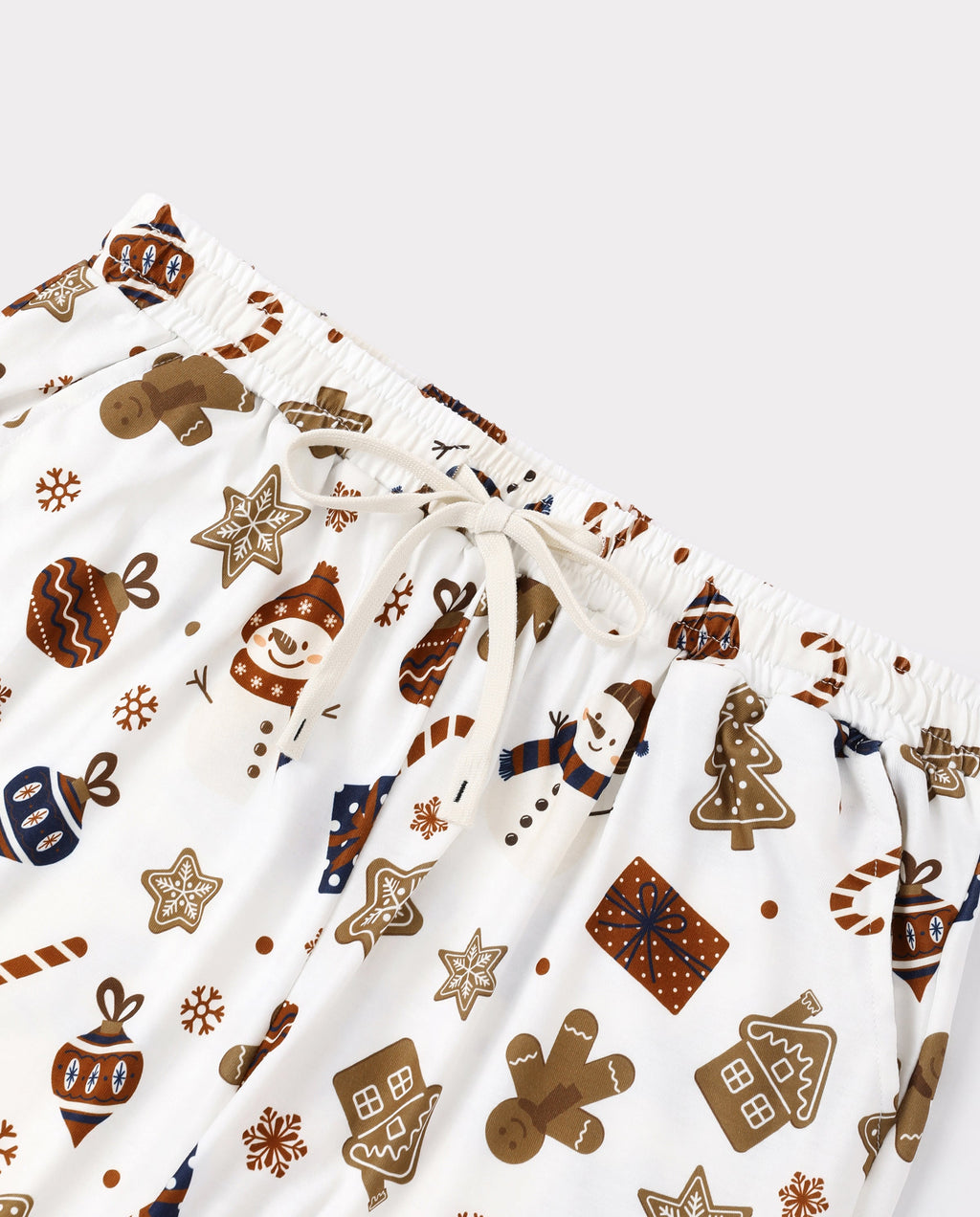 Matching Family Christmas Pajamas Gingerbread & Christmas Tree Print