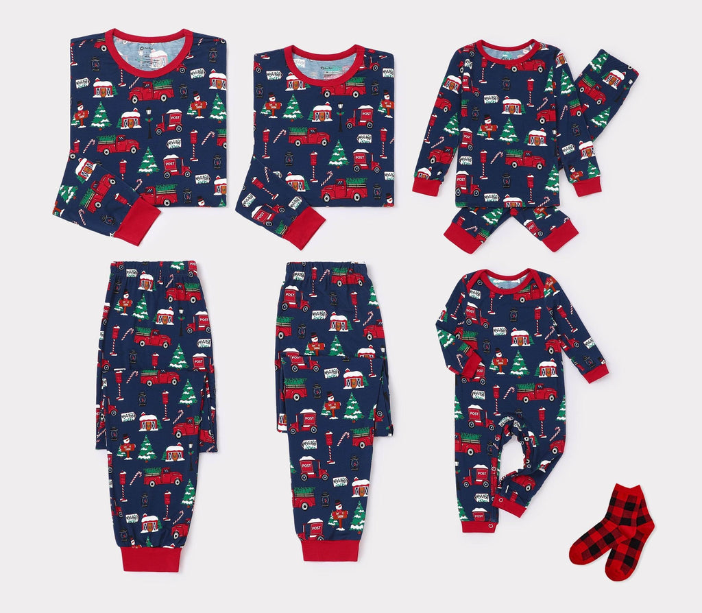 Matching Family Christmas Pajamas Christmas Village Print Bamboo