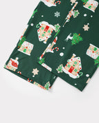Family Matching Christmas Pajamas Gingerbread House Print Green