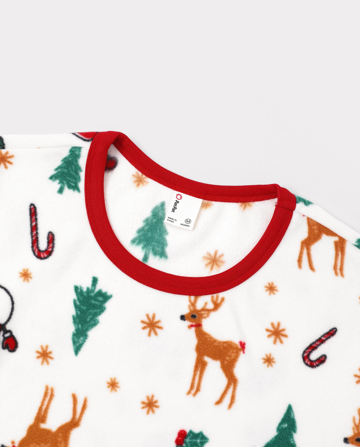 Family Matching Christmas Pajamas Reindeer & Christmas Tree Print Fleece