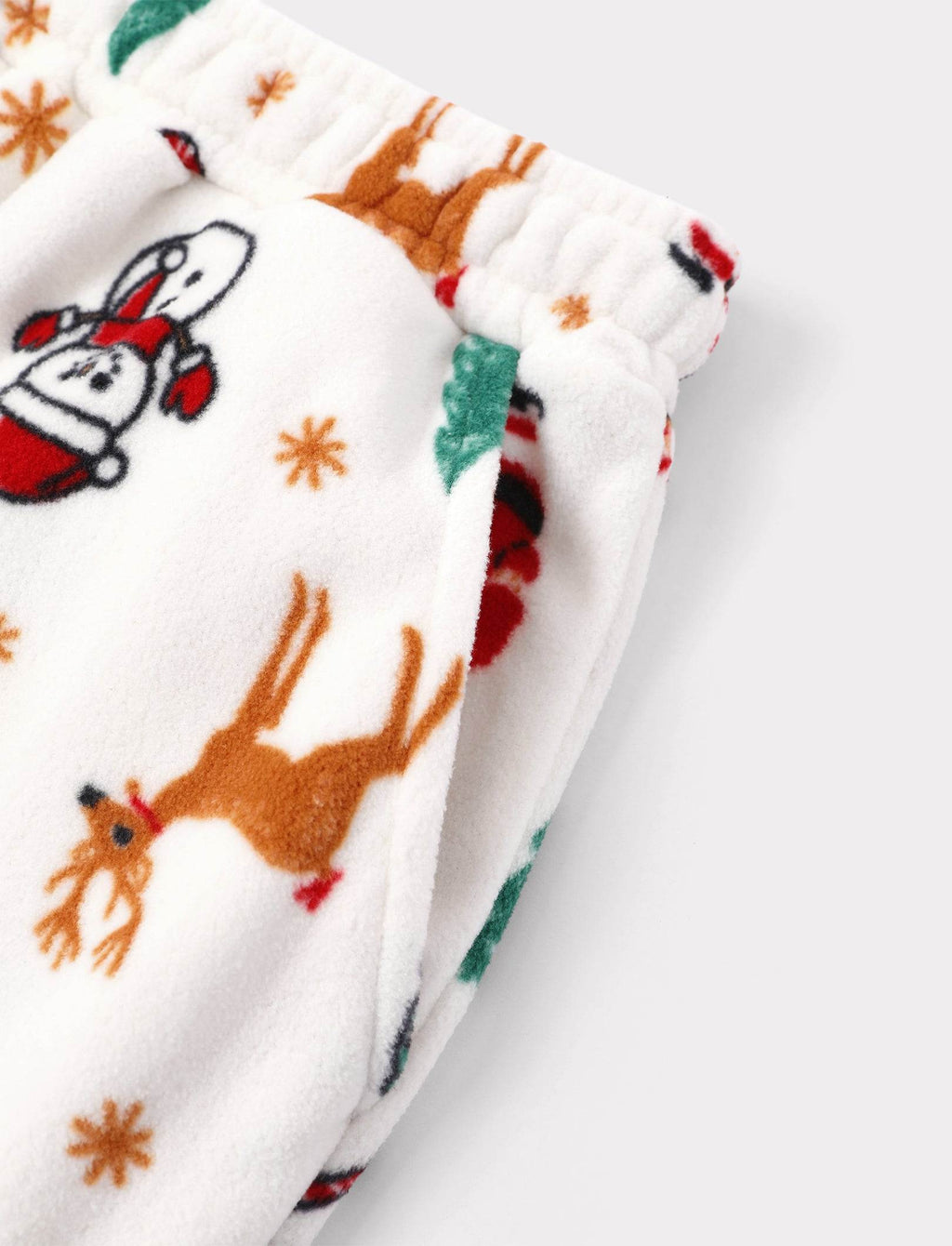 Family Matching Christmas Pajamas Reindeer & Christmas Tree Print Fleece