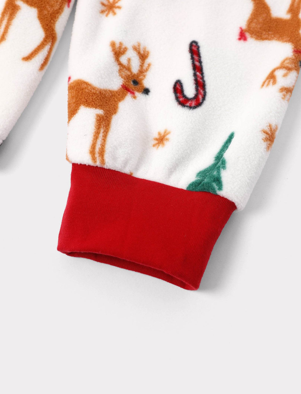 Family Matching Christmas Pajamas Reindeer & Christmas Tree Print Fleece