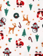 Family Matching Christmas Pajamas Reindeer & Christmas Tree Print Fleece