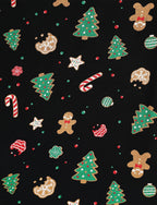 Matching Family Christmas Pajamas Christmas Tree Print Cotton Black