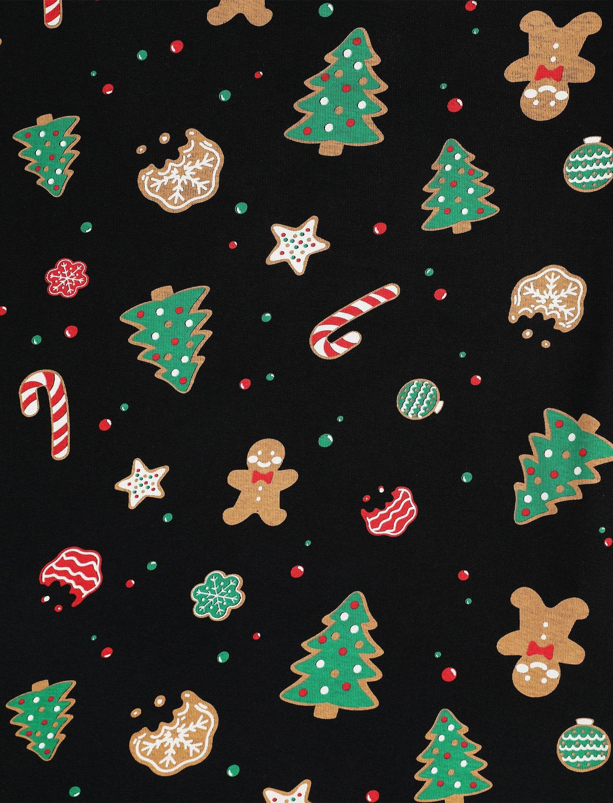 Matching Family Christmas Pajamas Christmas Tree Print Cotton Black