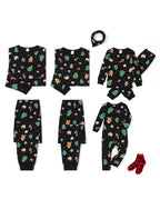 Matching Family Christmas Pajamas Christmas Tree Print Cotton Black