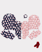 Matching Family Christmas Pajamas Mug & Santa Print Multicolor
