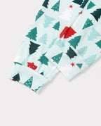 Matching Family Christmas Pajamas Christmas Tree Print Cotton Blue