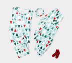 Matching Family Christmas Pajamas Christmas Tree Print Cotton Blue