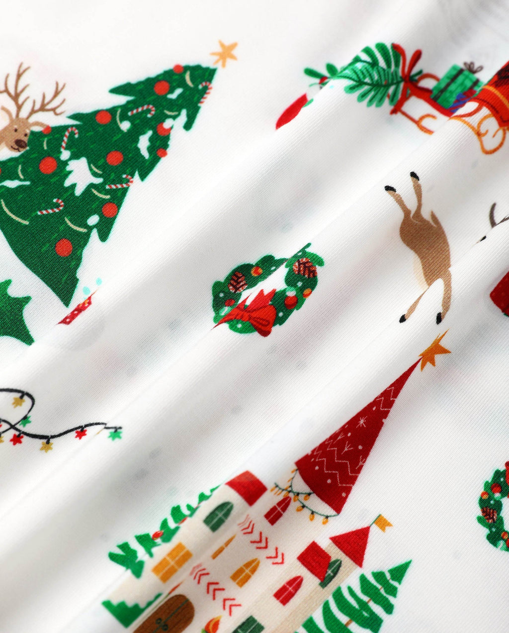 Family Matching Christmas Pajamas Collared Bamboo Xmas Tree Print