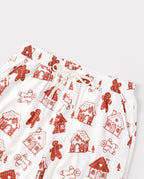 Matching Family Christmas Pajamas Gingerbread Print Red