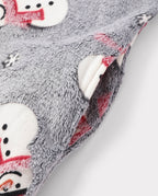 Family Matching Christmas Pajamas Snowman Print Coral Fleece Gray Christmas Onesie