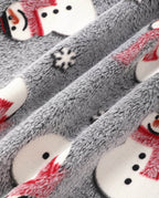 Family Matching Christmas Pajamas Snowman Print Coral Fleece Gray Christmas Onesie
