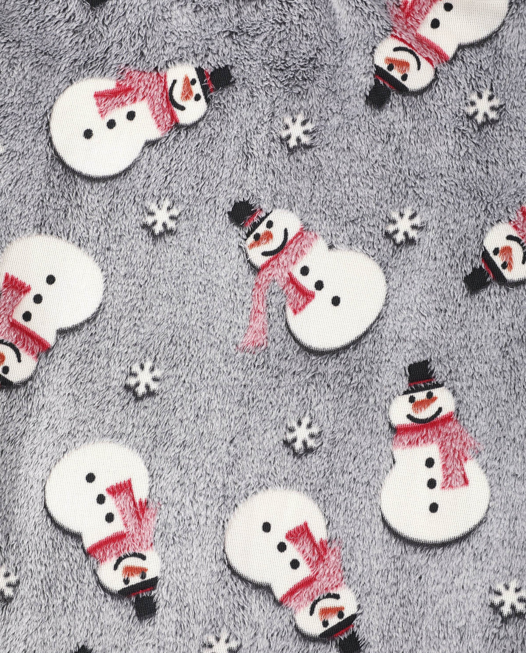 Family Matching Christmas Pajamas Snowman Print Coral Fleece Gray Christmas Onesie