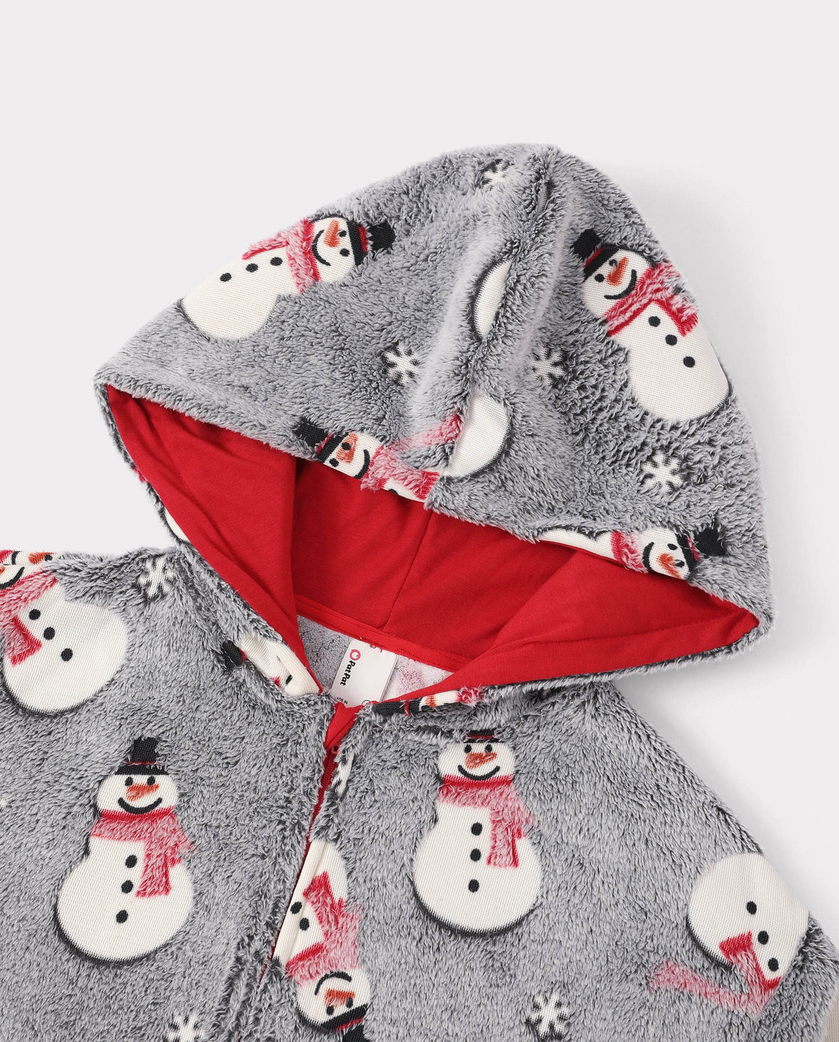 Family Matching Christmas Pajamas Snowman Print Coral Fleece Gray Christmas Onesie
