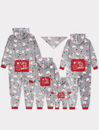 Family Matching Christmas Pajamas Snowman Print Coral Fleece Gray Christmas Onesie