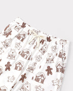 Family Matching Christmas Pajamas Gingerbread Print Brown