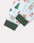 Matching Family Christmas Pajamas Gingerbread & Christmas Tree Bamboo Green