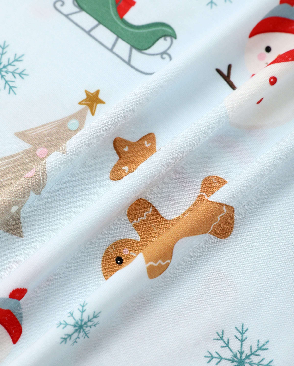 Matching Family Christmas Pajamas Gingerbread & Christmas Tree Bamboo Green
