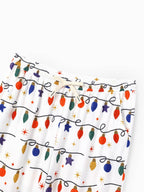 Family Matching Christmas Pajamas Christmas Lights Print White