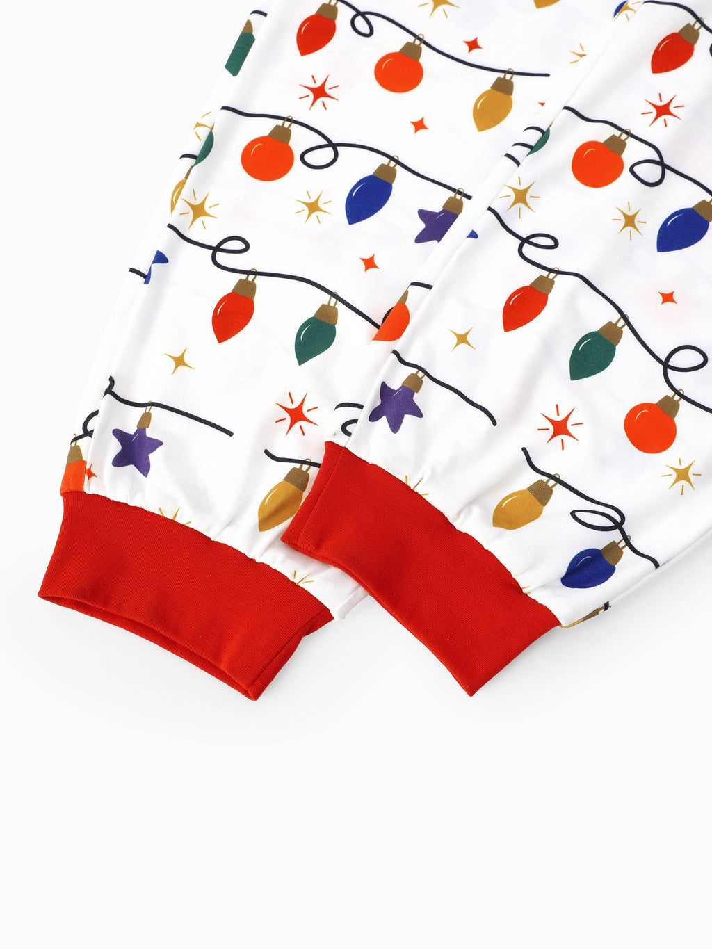 Family Matching Christmas Pajamas Christmas Lights Print White
